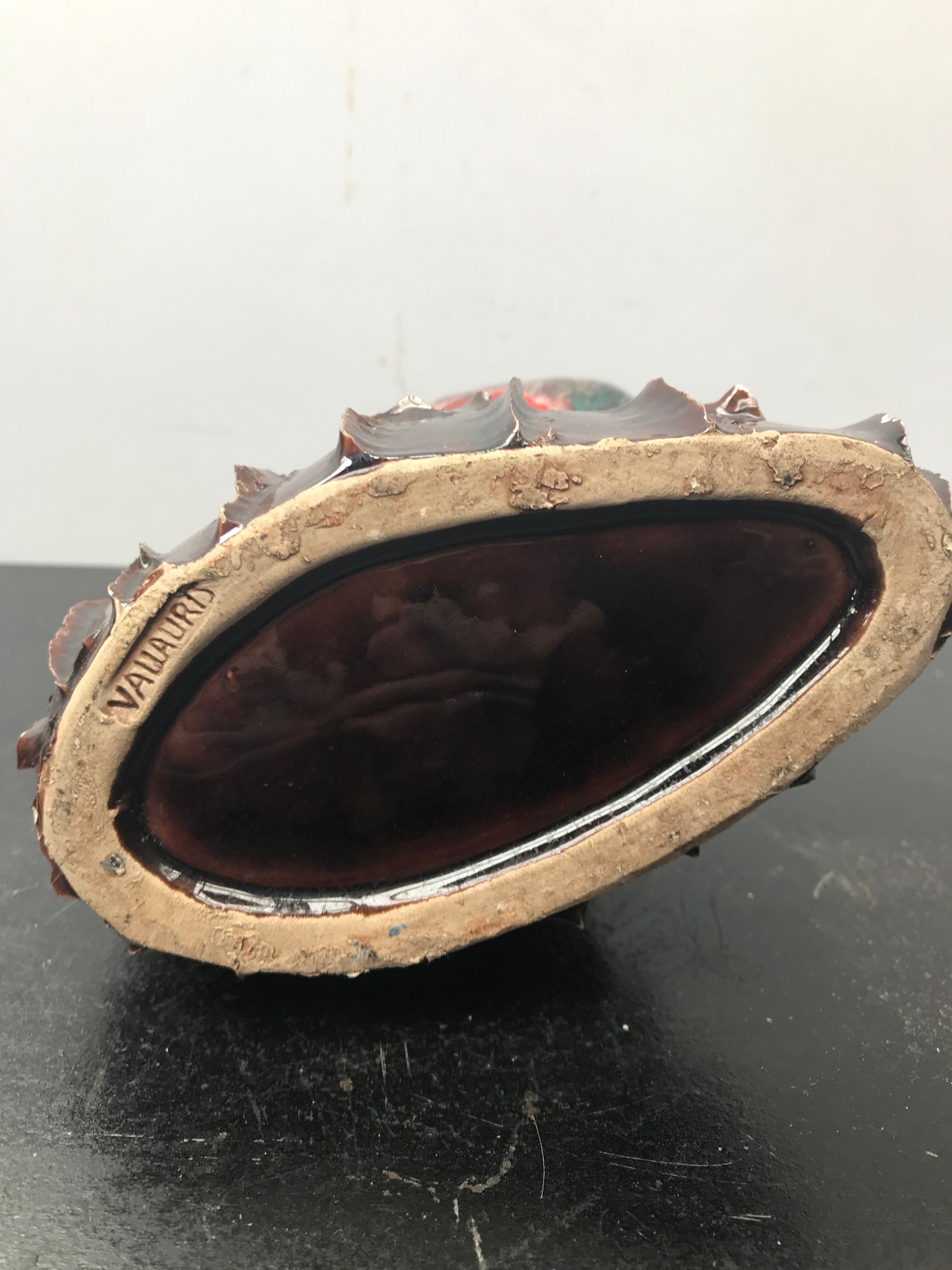 Former pitcher Vallauris ceramics brown - vintage red