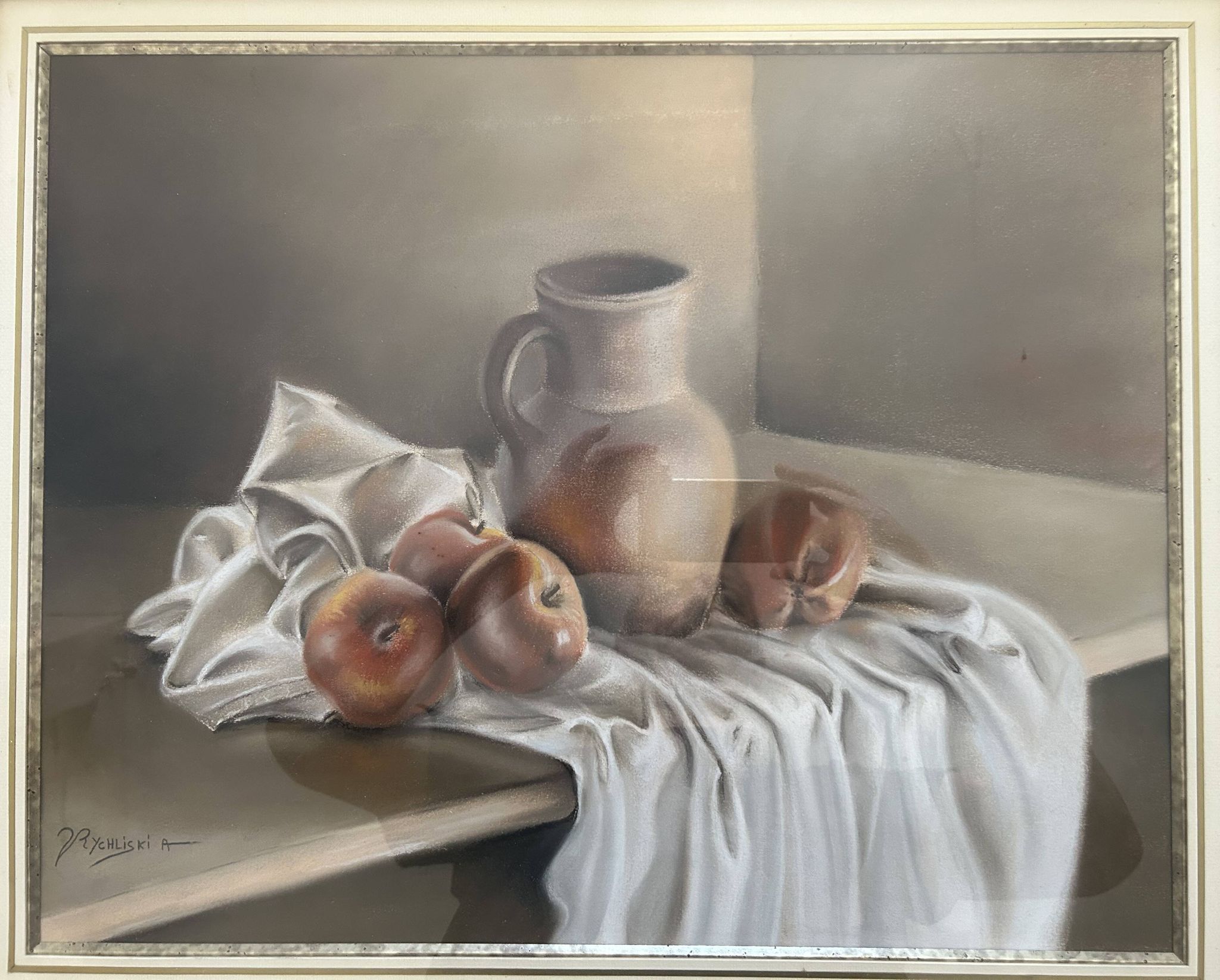 magnificent pastel well framed and in perfect condition