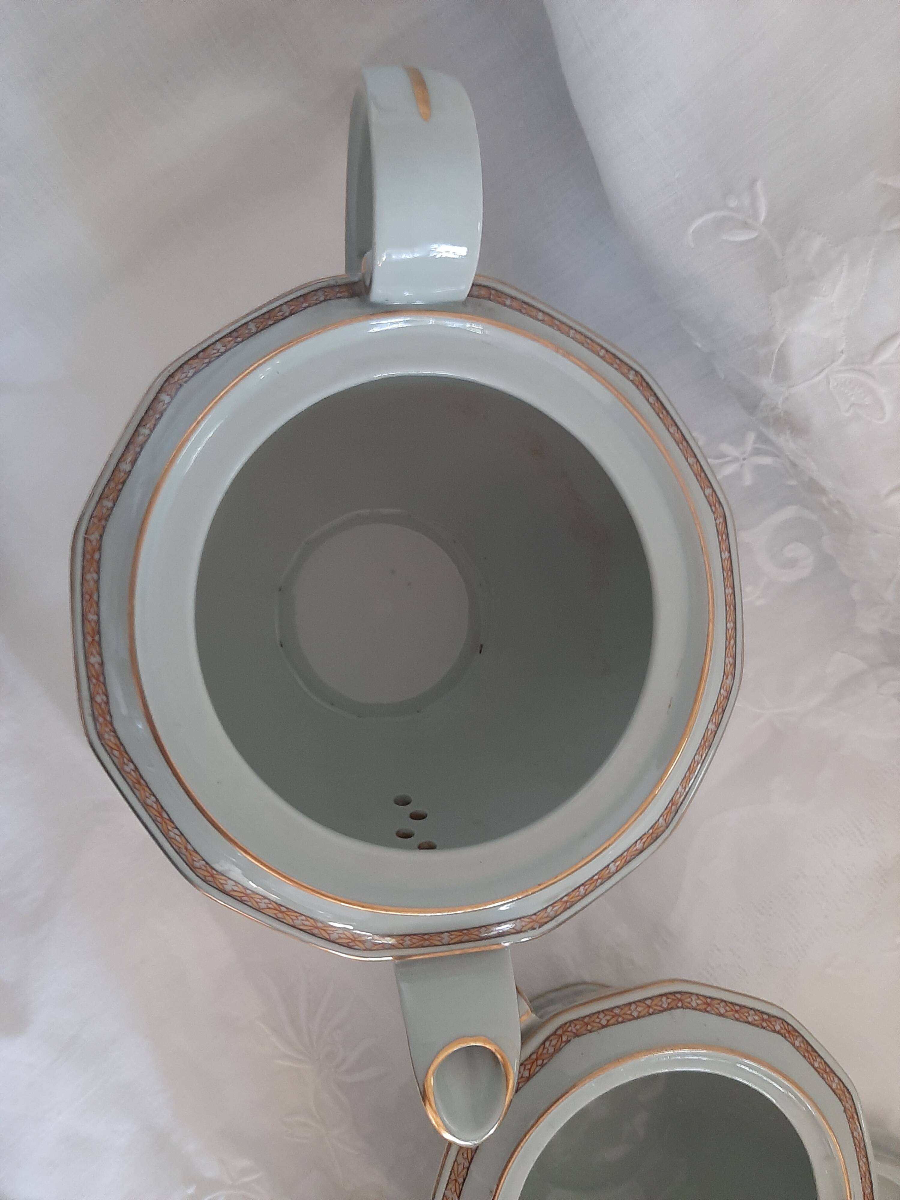 Celadon porcelain tea set Bernardaud Limoges 1920