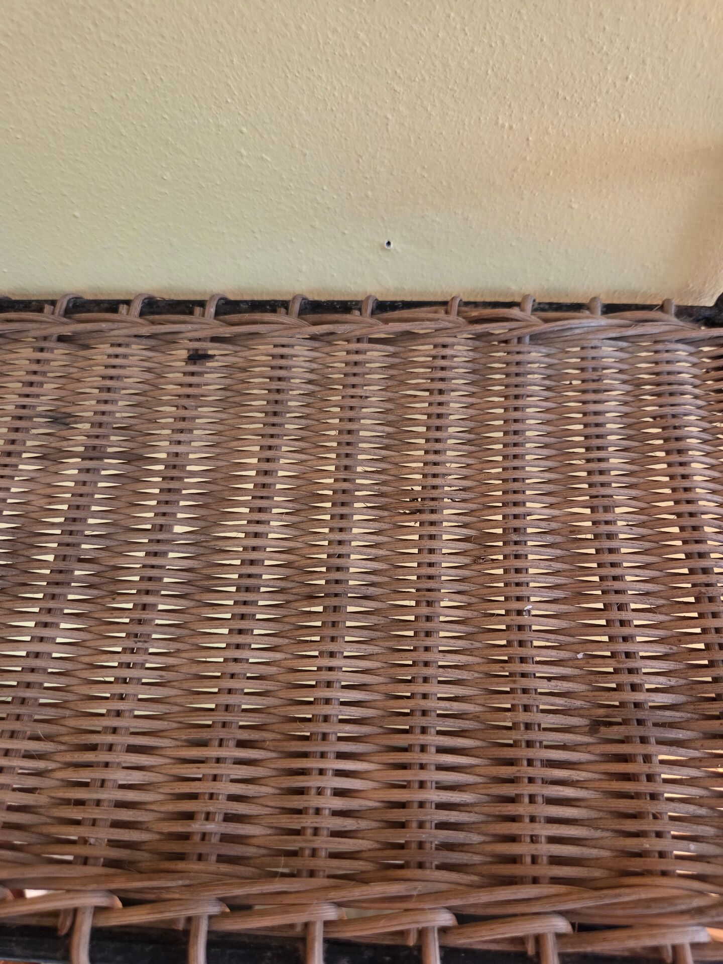 Wall shelf, metal and rattan