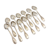 Series of 12 dessert spoons, silver metal