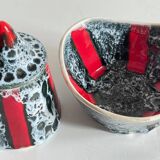 Vintage LUC VALLAURIS Ceramic Sugar Bowl