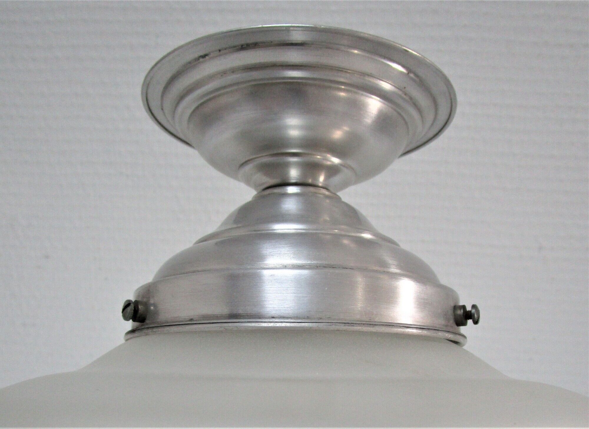 Ceiling lamp Art Deco frosted glass diamond decoration aluminum 30s