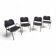 4 x black upholstery Castiglietta dining chairs by Castiglioni for Zanotta / Italy 1960s