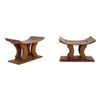 Pair of African Ashanti stools