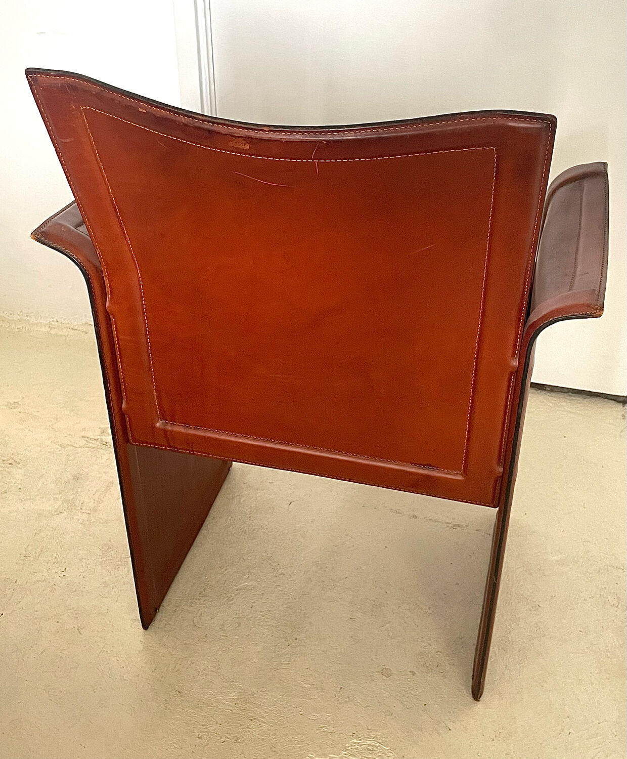 Desk or dining chair in cognac leather