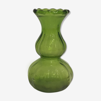 Green glass vase