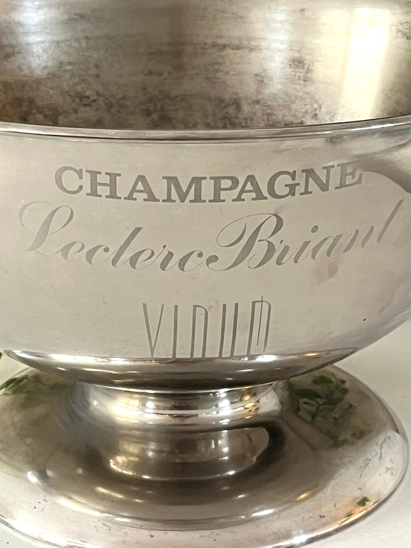 French champagne cooler bowl Leclerc Briant Vinum silver plated