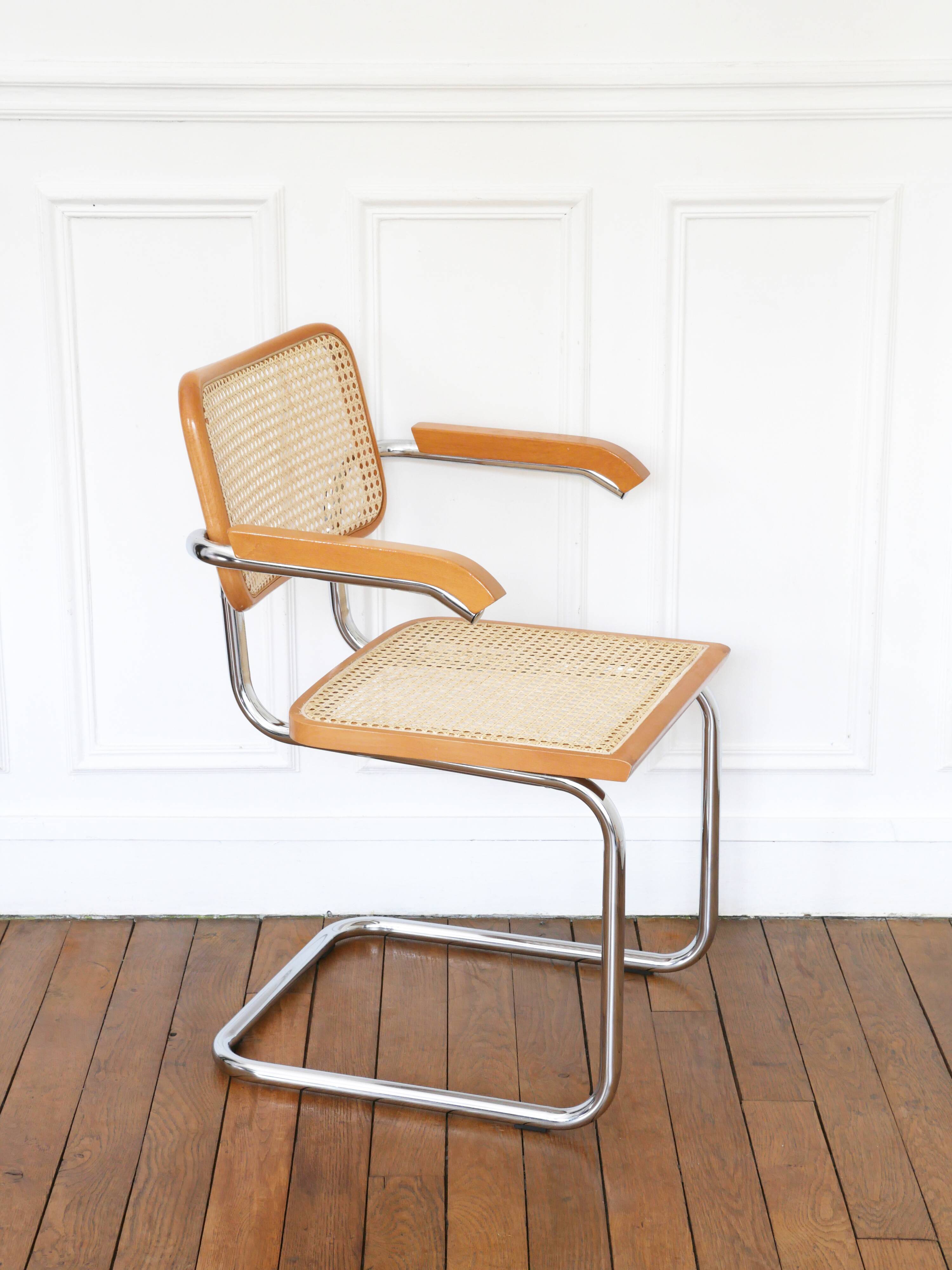 Cesca B64 Breuer armchair Made in Italy - Seat cane redone