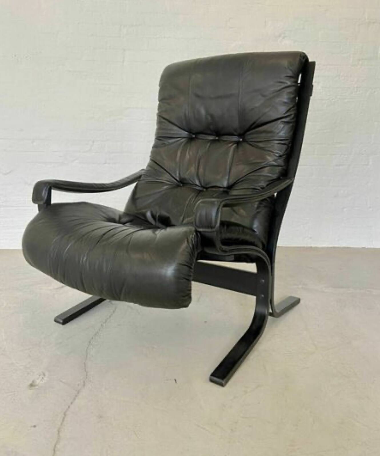 Vintage Mid Century Ingmar Relling Leather Lounge Chair