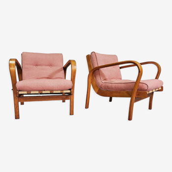 Pair of vintage armchairs by Kropacek and Kozelka, 1944