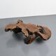 Table basse brutaliste en loupe d'orme, circa 1960