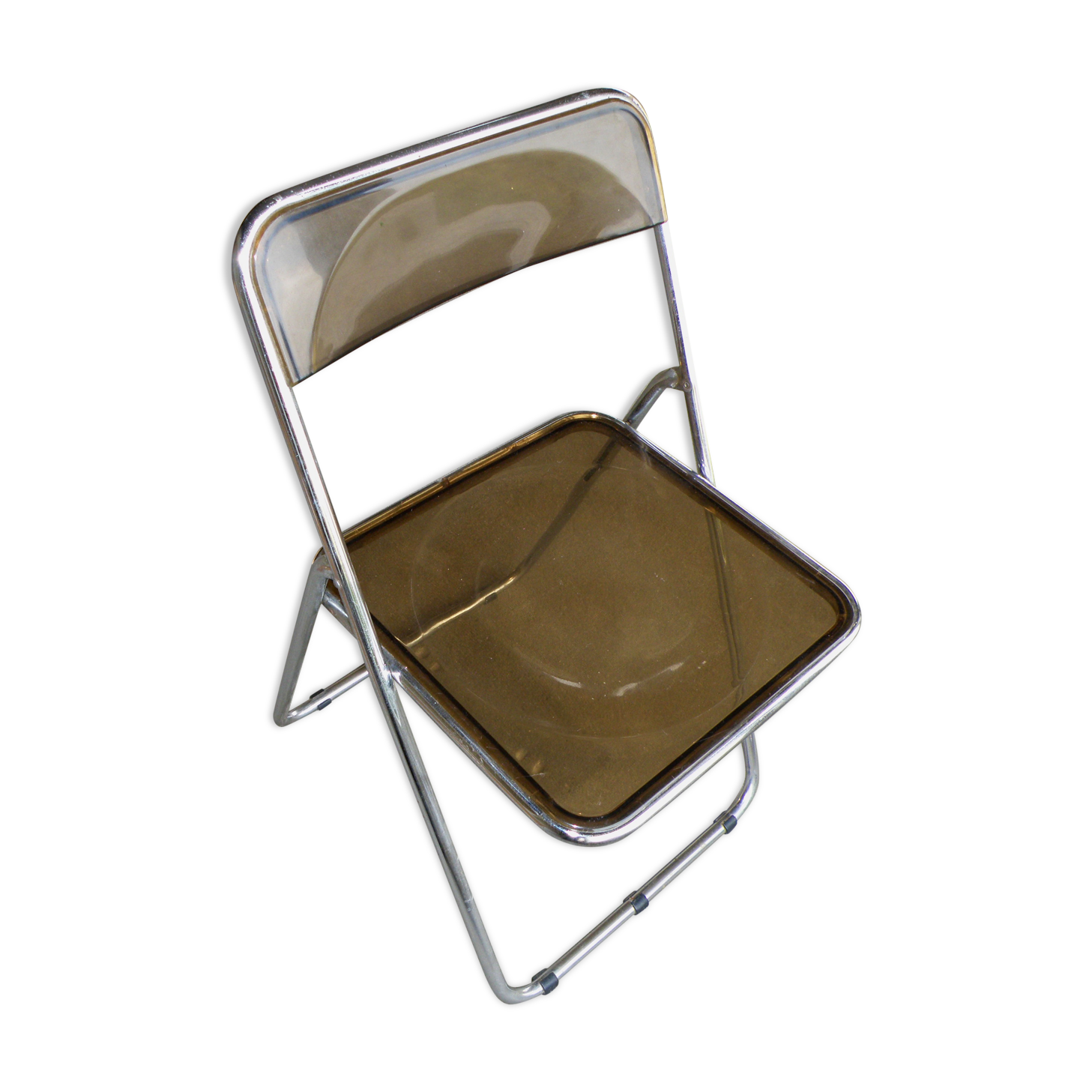 Chaise pliante armature chromée, assise et dossier ...