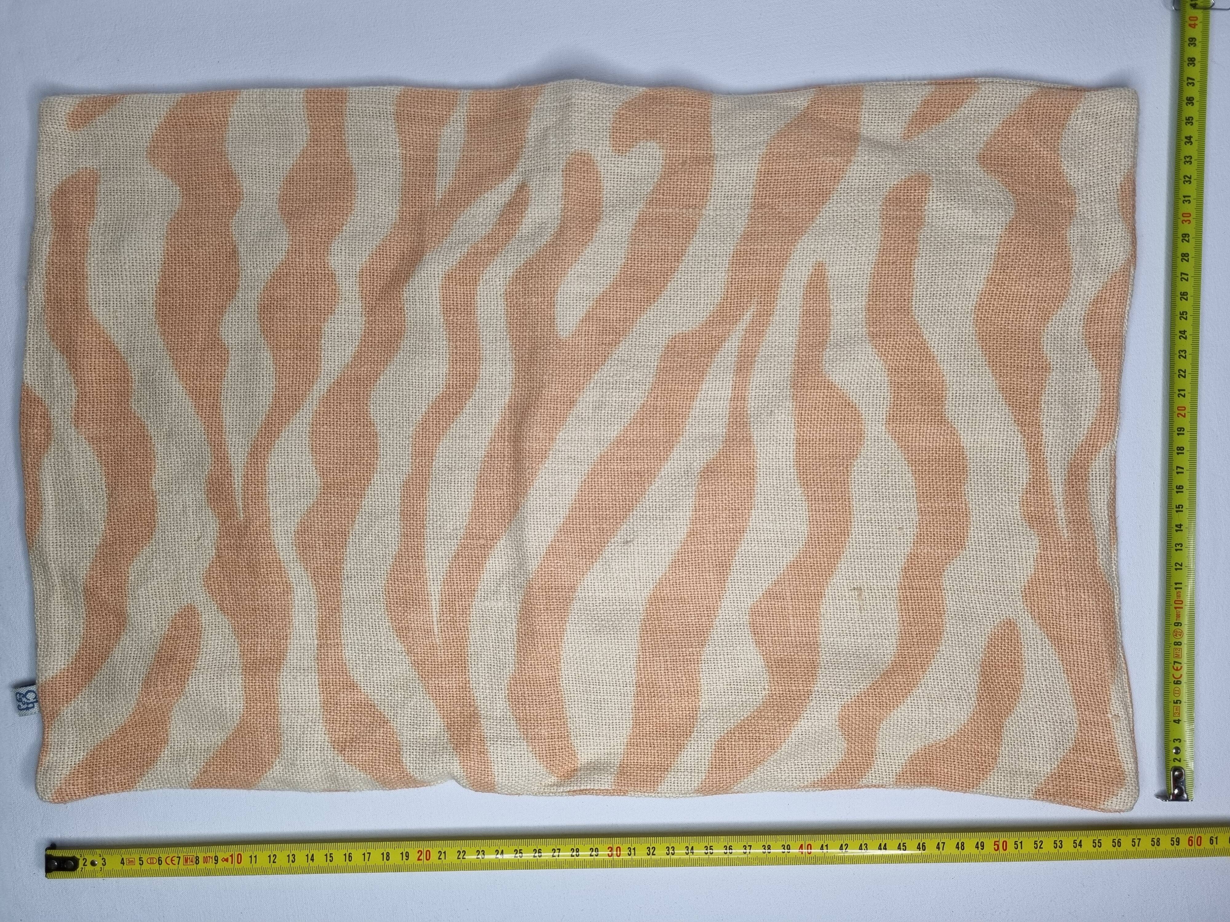 Linen cushion cover, beige and orange zebra pattern, 57 x 37 cm, Chhatwal & Jonsson