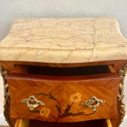 Vintage Marble Top Nightstand, Louis XV French Bedside Table