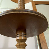 Lampadaire vintage Art déco en bois tourné