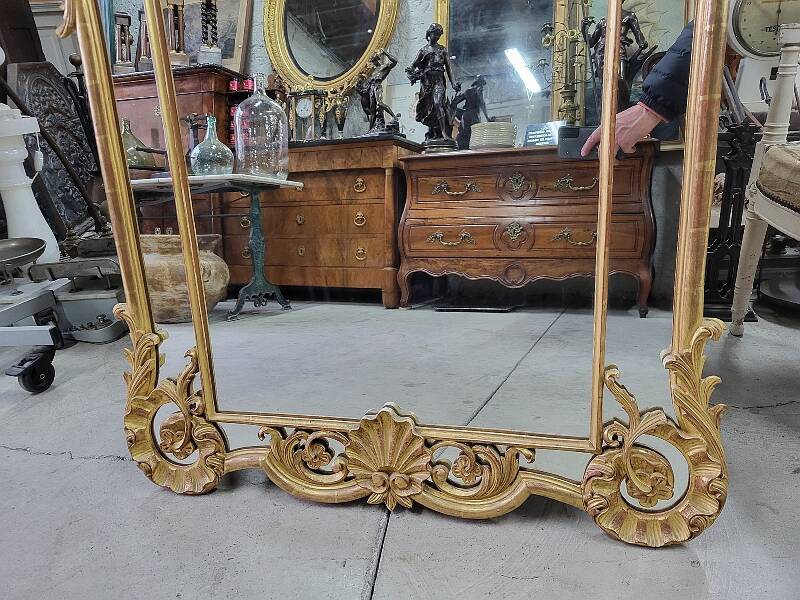 Golden wooden glazed mirror ref mart