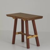 Contemporary handcrafted stool / end table in solid oak and ash wood