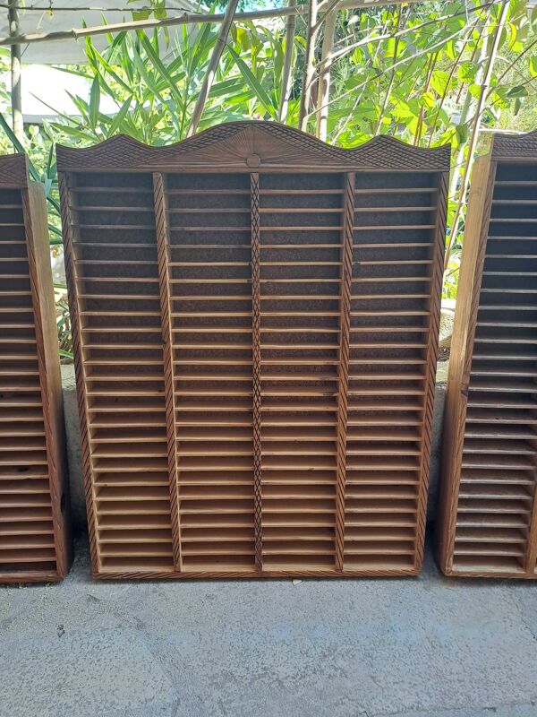 Lot 3 Casiers collection Rangement Bois Décoration  casier d'imprimerie pour collections