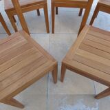 6 chairs of golden oak color in solid wood brand codium maison