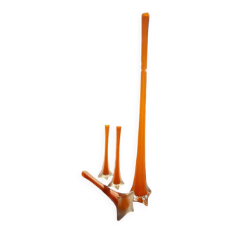 a rare set of 4 hand-blown glass vases (technique known as S