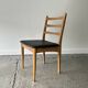 Schreiber Mid-Century Set of 4 Dining Chairs, Vinyl Seats, Three-Rung Backs