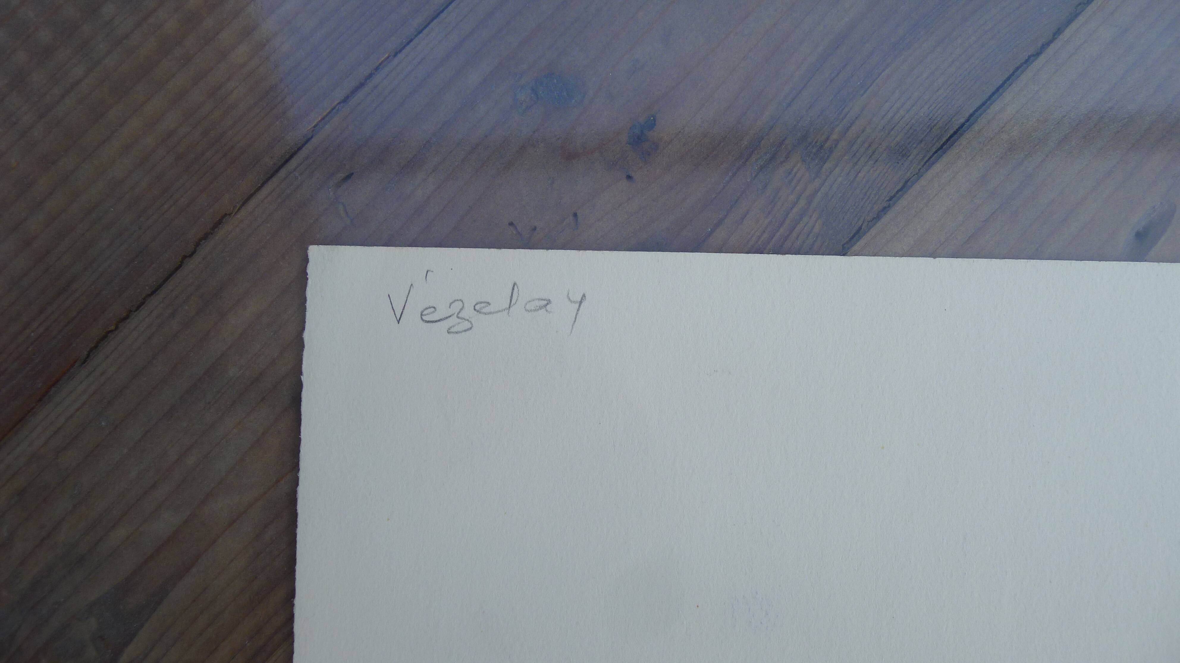 Original drawing in black chalk by Jean Villette (1913-2005)