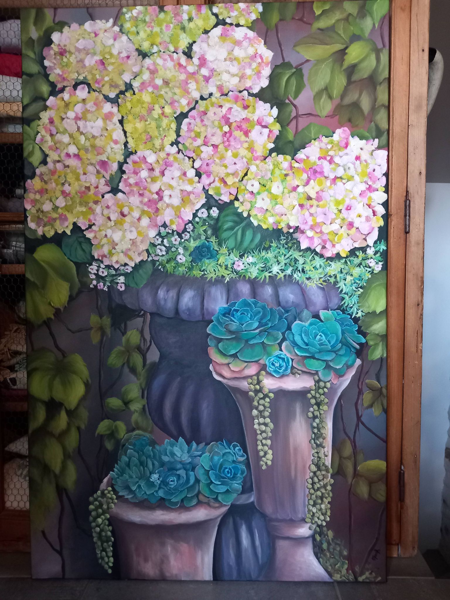 Peinture sur chassis toile coton 116 cm /73cm