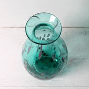 Lenox American Design Art Glass Teal with Gold Speckled Rare Vase / 1990s