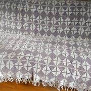 Dessus de lit en coton blanc , Ancien jeté de lit en crochet , couvre lit coton blanc