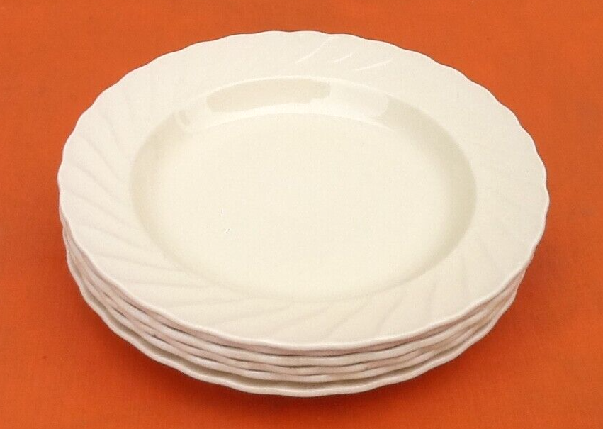 1950s Hollow plates Salins France Scalloped edge Color: Ivory