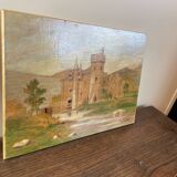 Tableau ancien huile sur panneau j.b maurice vecker (1896-1998) petit châte
