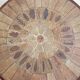 Round coffee table in wood and ceramic by Roger Capron, herbier/garrigue model, 60s/70s