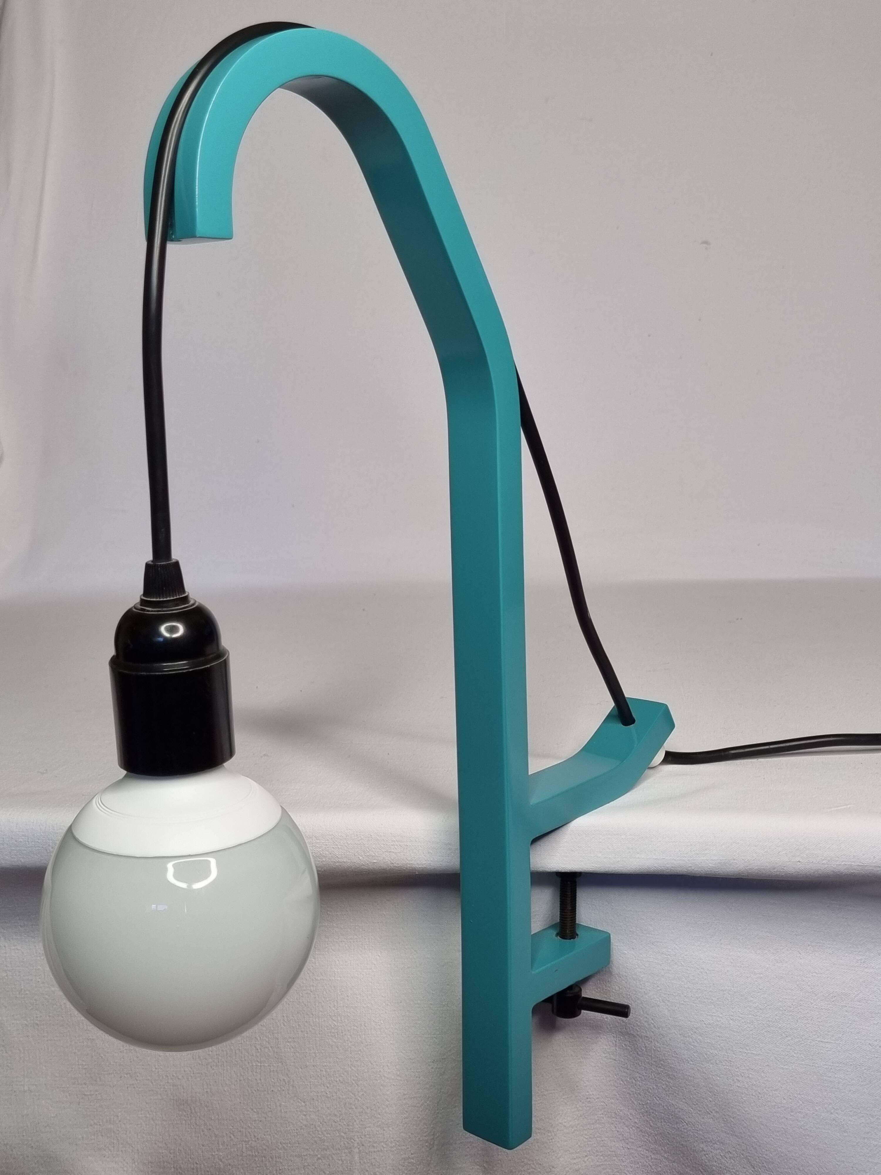 Designer desk lamp model O10 turquoise blue by Guillaume Delvigne for Specimen Editions