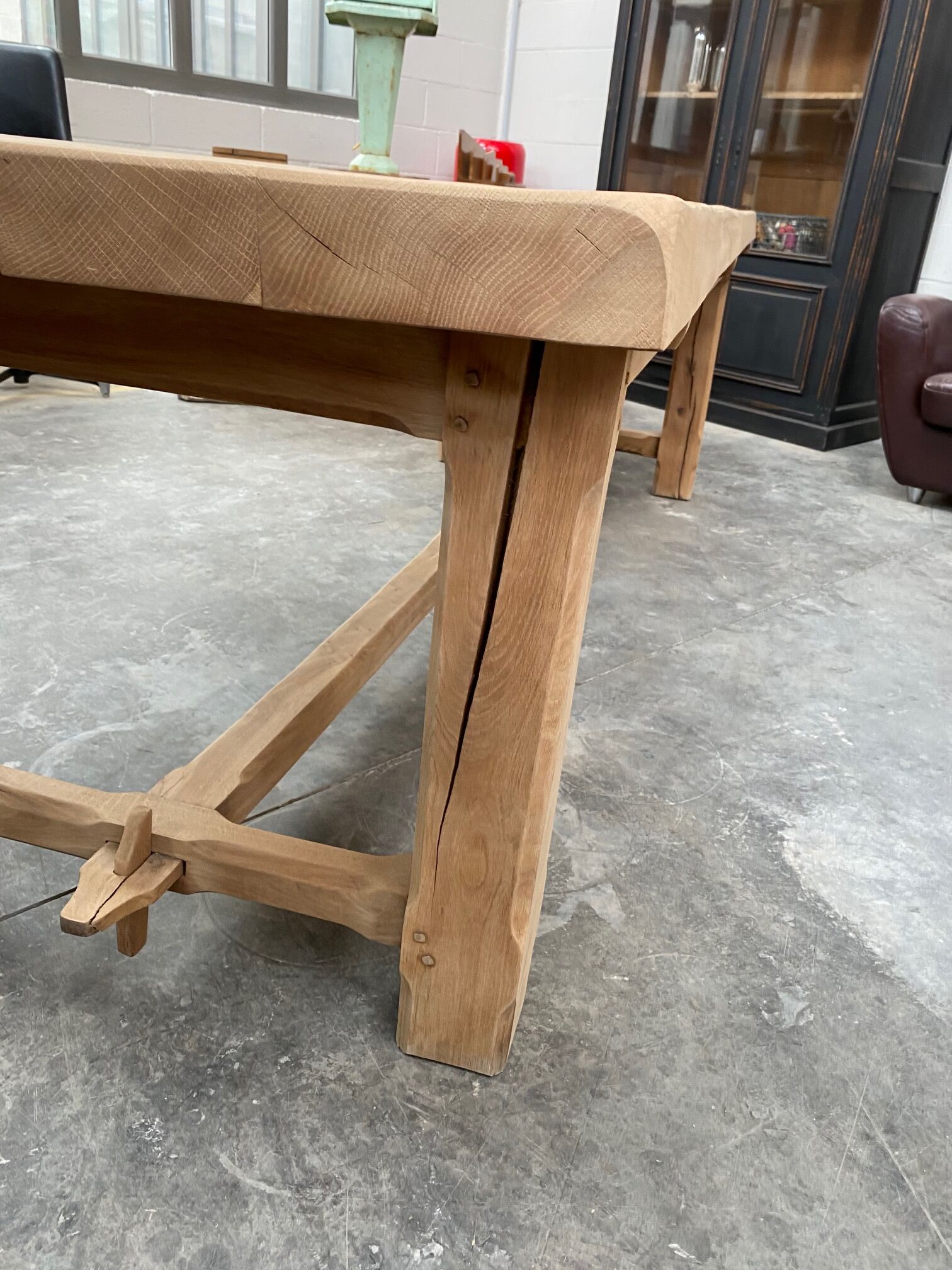Large oak farm table
