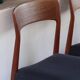 4 vintage Scandinavian chairs in teak and blue fabric - Model 26 by Henning Kjærnulf