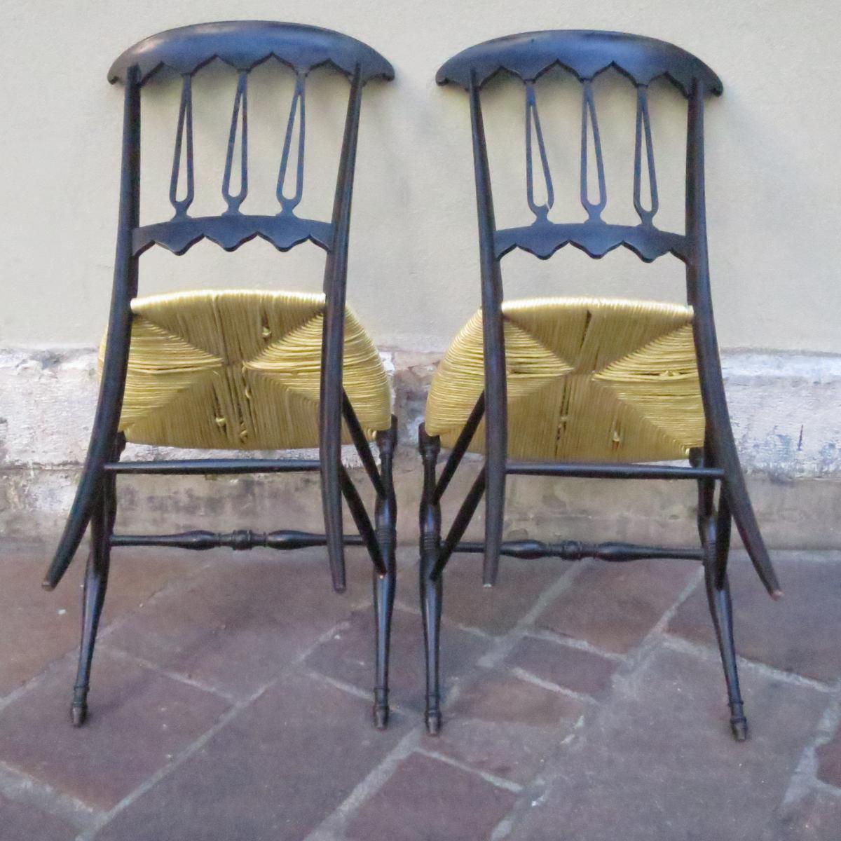 2 chairs wooden lacquered 1950s
