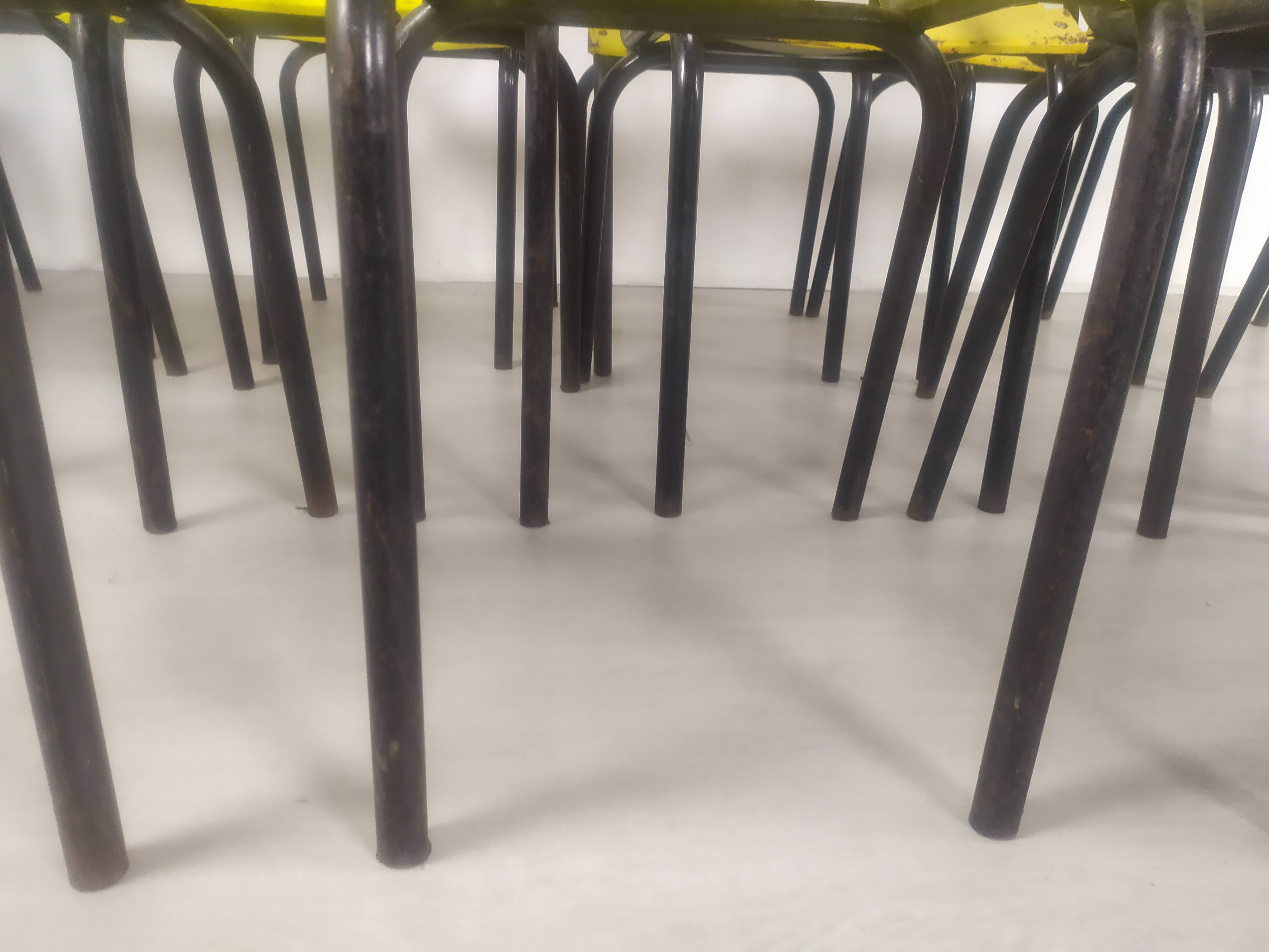 18 yellow metal bistro chairs