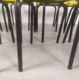 18 yellow metal bistro chairs