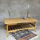 Vintage bamboo, wood and rattan coffee table