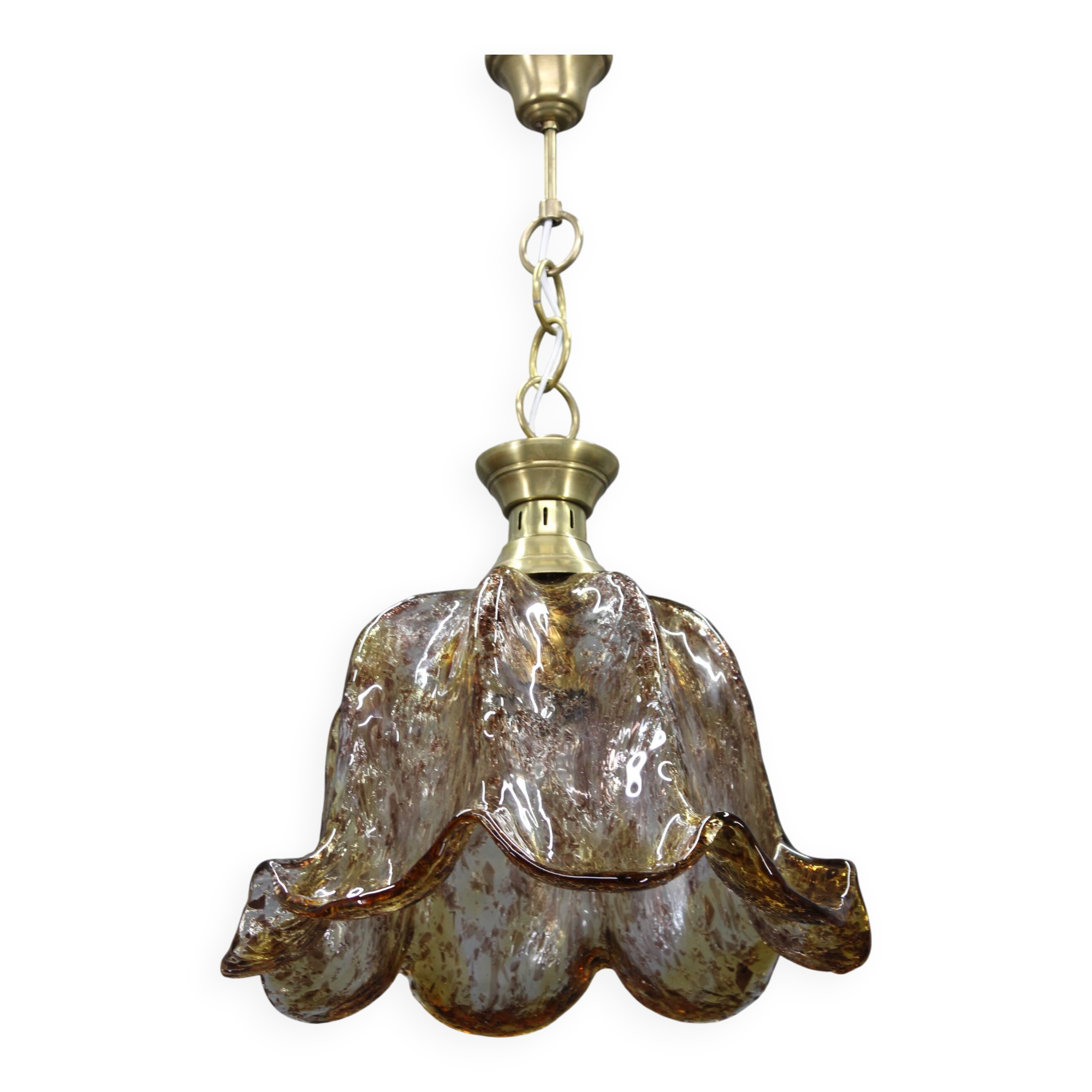 1980s Large Murano Glass Pendant Light, Italy