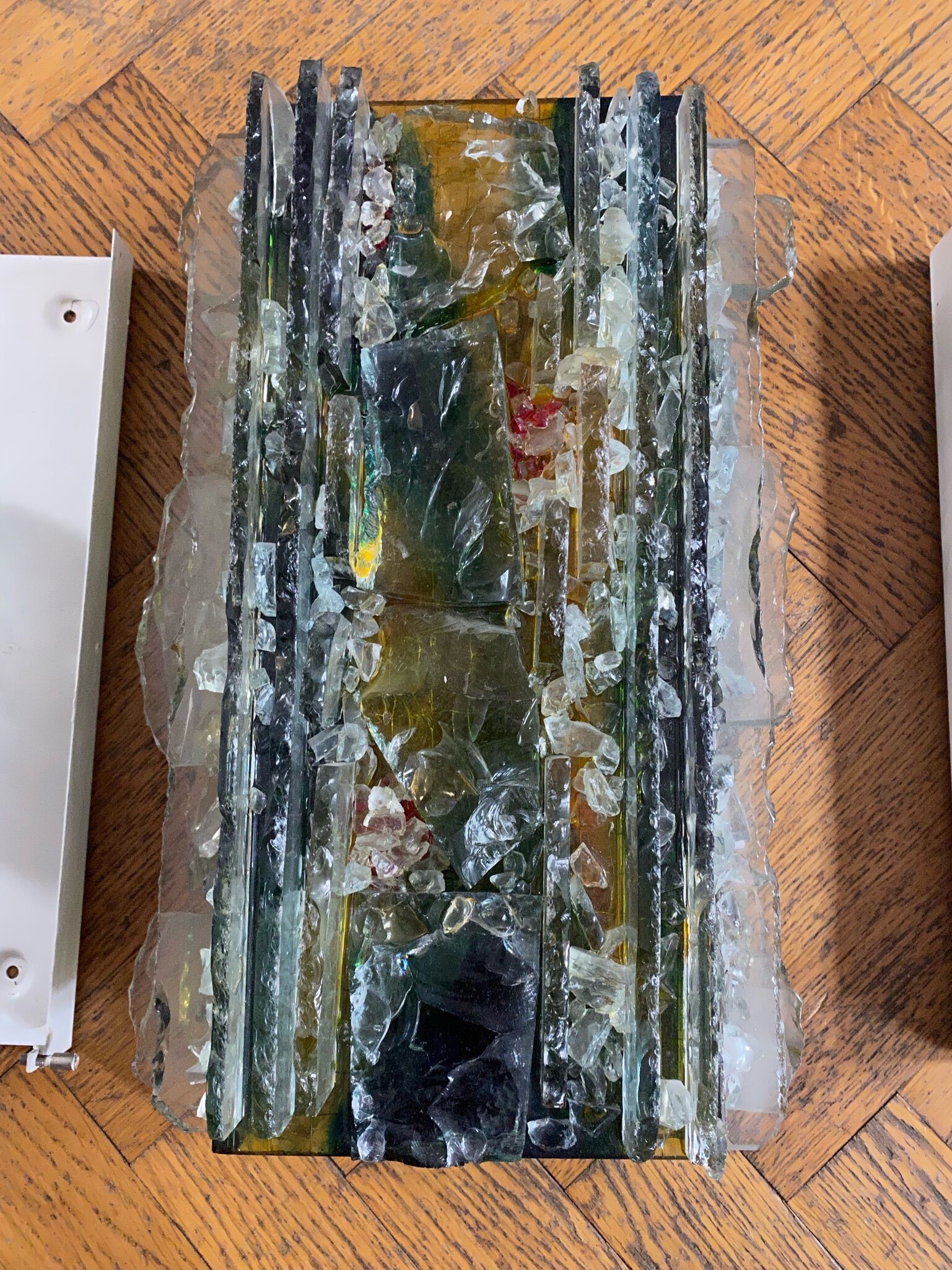 Pair of model glass wall lamps Chartres by Van Oyen for Raak