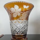 Vintage vase in chiseled bohemian crystal