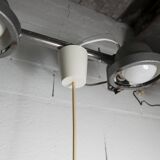 1960s Holophane Ball Pendant Chandelier, Thick Glass, 30 cm, and Vintage Brass