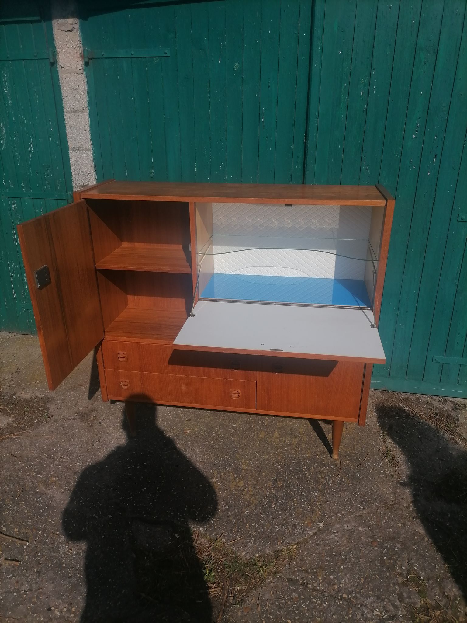Old buffet furniture Scandinavian secretary wood vintage teak