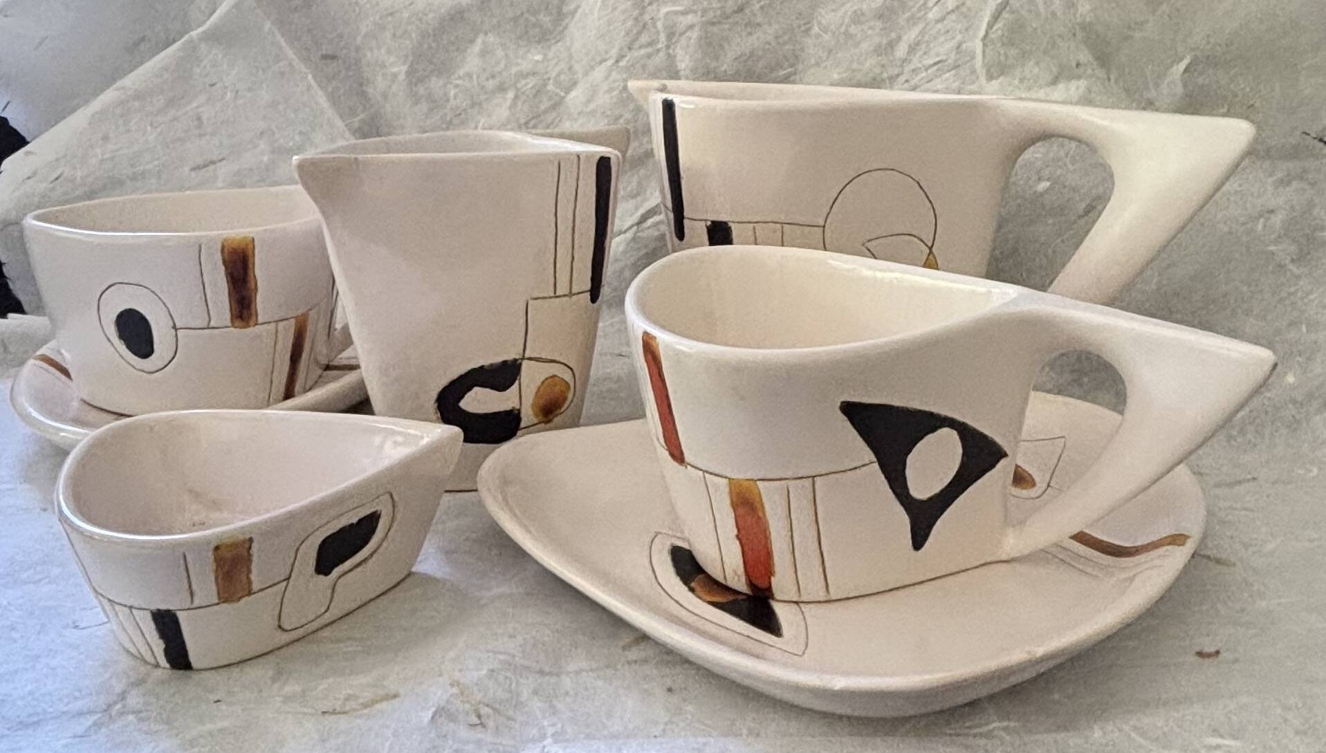 Ceramic tête-à-tête service, 1950s