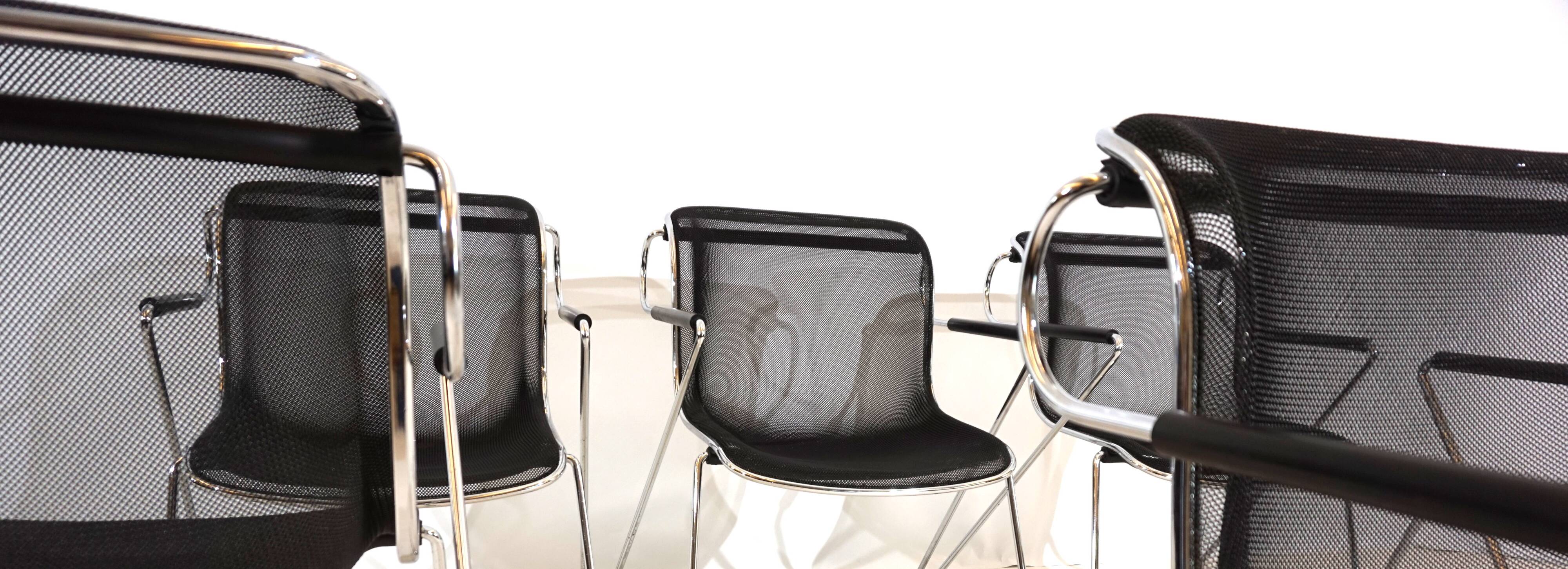 Set of 6 Castelli Penelope dining/conference chairs by Charles Pollock