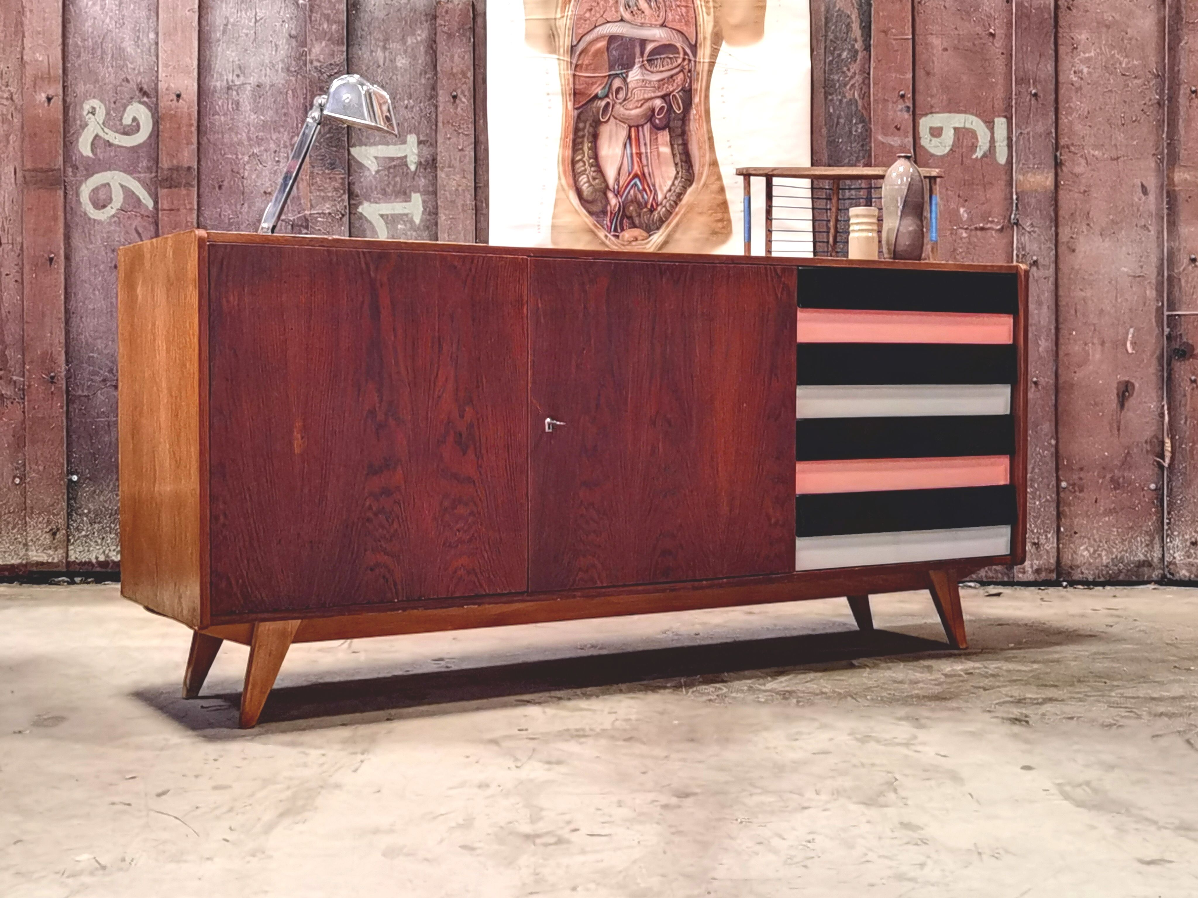 Sideboard U-460 by Jiri Jiroutek Rose and Grise