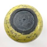 Handmade cracked ceramic vase • 1980s • signed