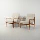 Pair of Scandinavian teak armchairs, 1950s–60s